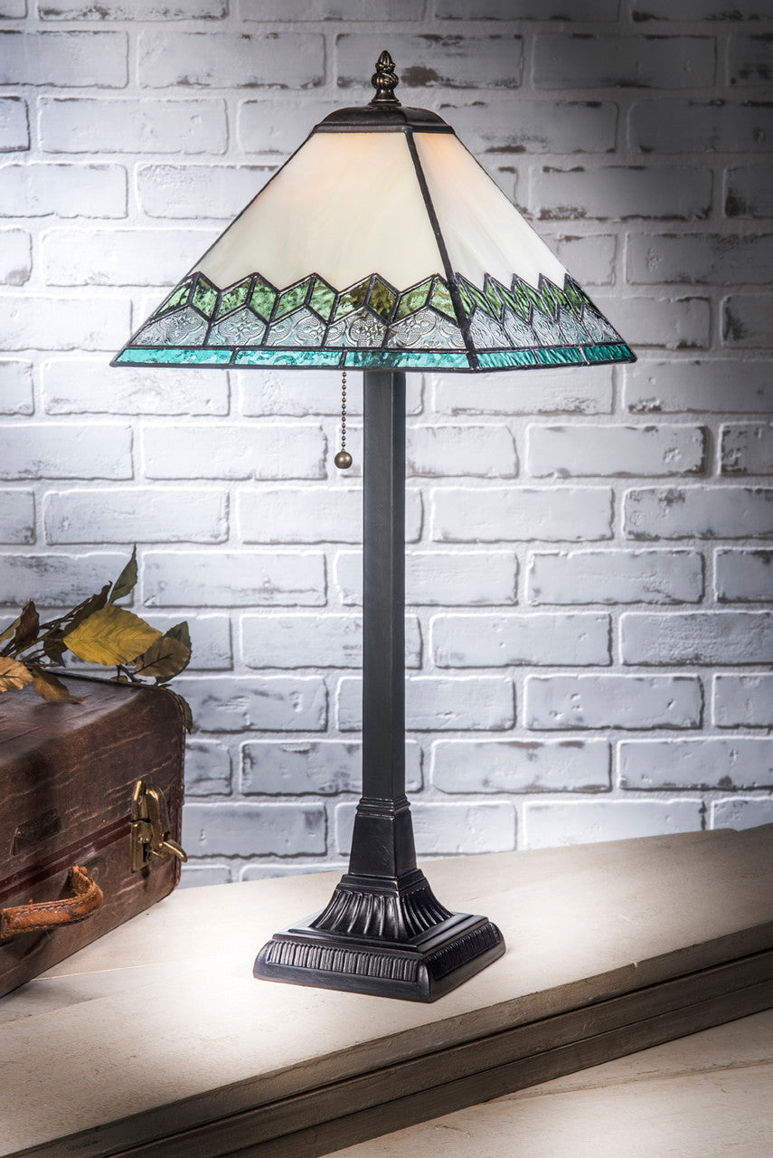 Green Stained Glass Tiffany Lamp | LAM 681 TB