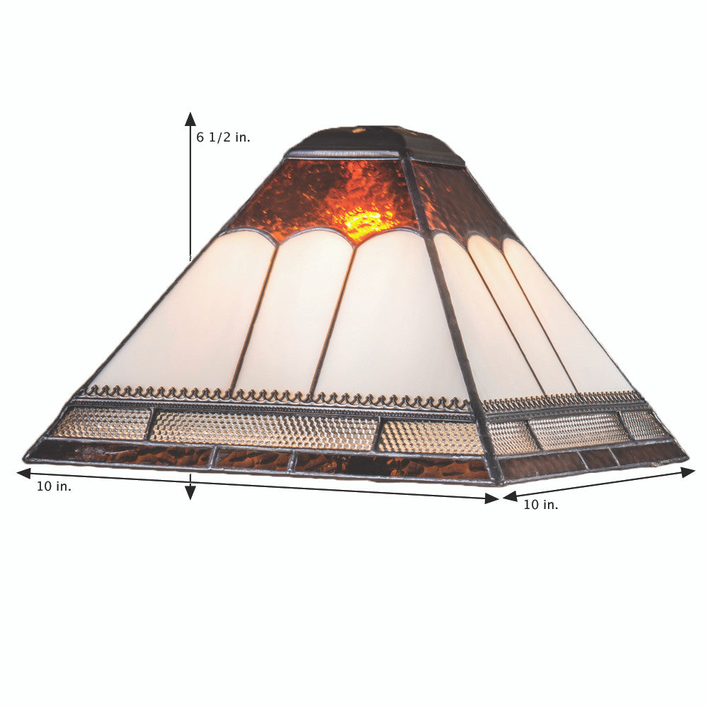 Brown Mission Stained Glass Desk Lamp | LAM 684 TB