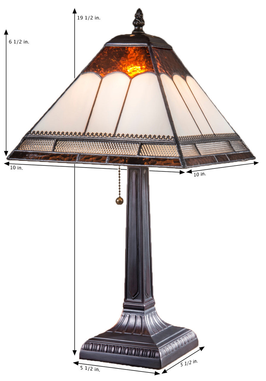 Brown Mission Stained Glass Desk Lamp | LAM 684 TB