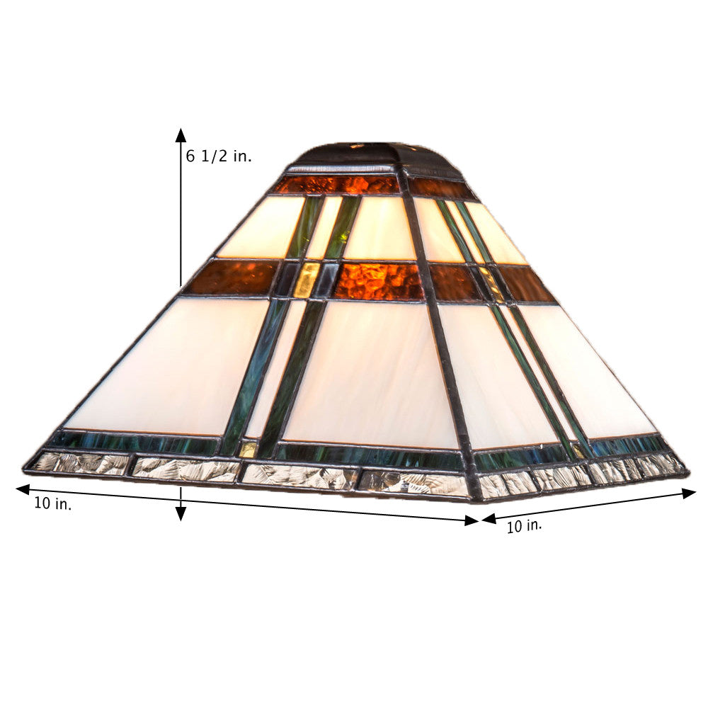 Brown Small Mission Table Lamp Stained Glass | LAM 690 TB