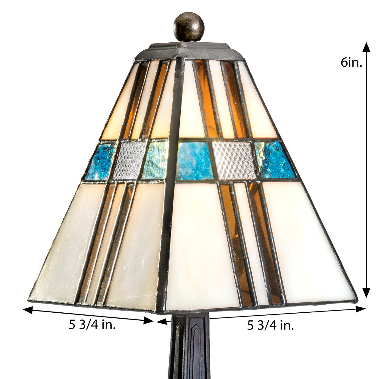 Small Stained Glass Table Lamp Blue Brown | LAM 705 TB