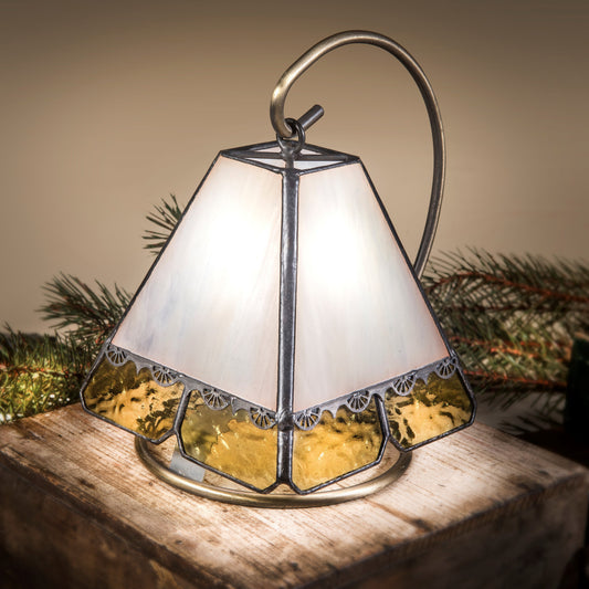 Antique Yellow Glass Accent Lamp or Night Light | LAM 707