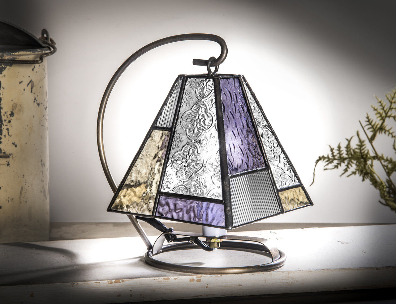 Purple Stained Glass Accent Lamp or Night Light | LAM 710-2