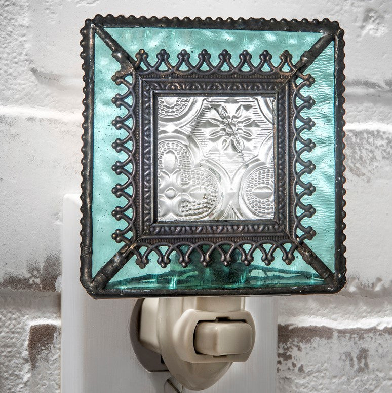 Turquoise Blue Stained Glass Night Light | NTL 166