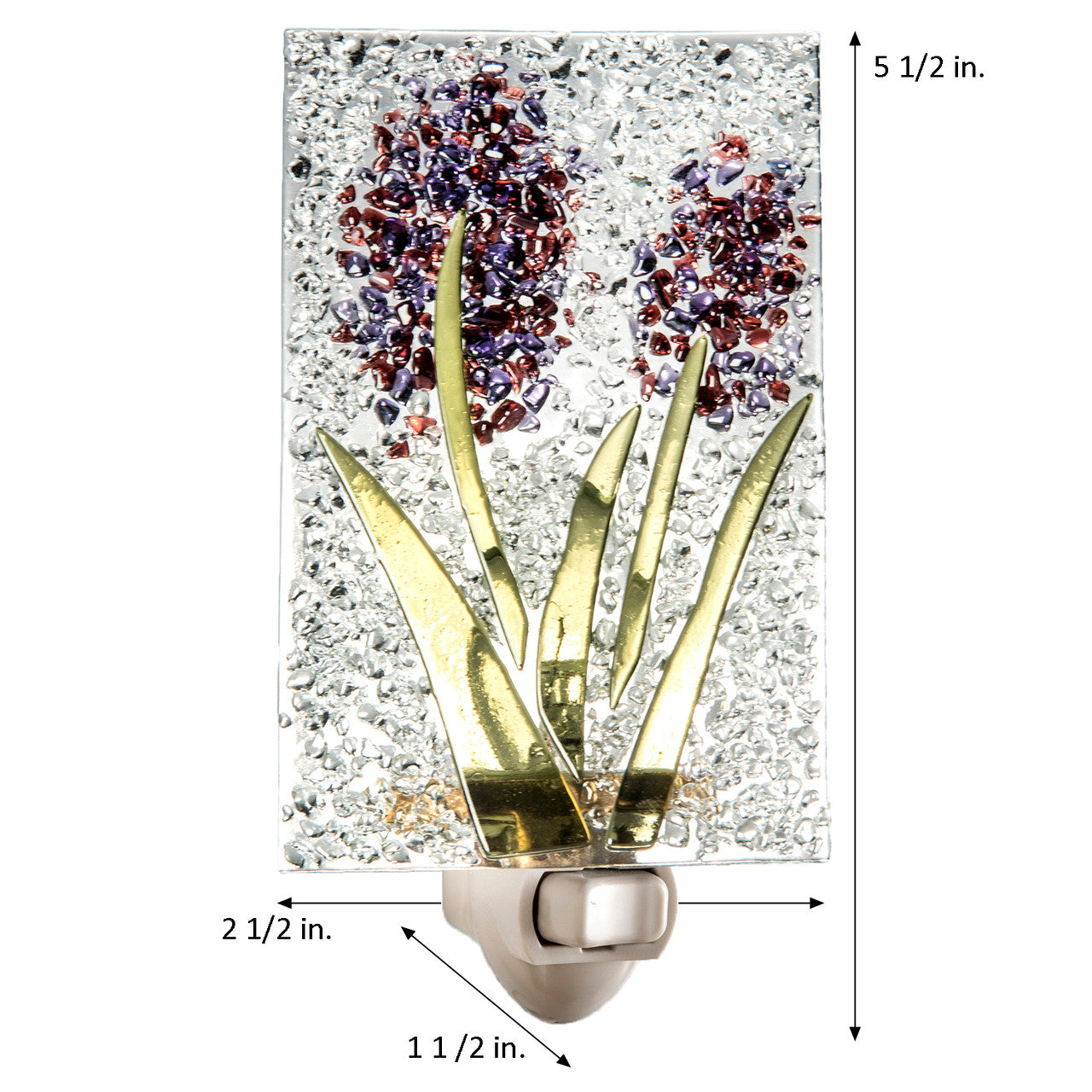 Purple Stained Glass Fused Flower Night Light | NTL 209