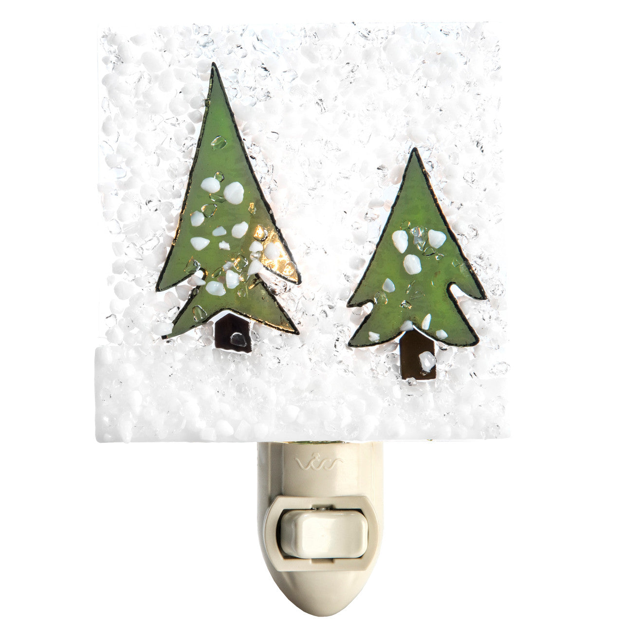 Winter Pines Night Light Fused Glass | NTL 223