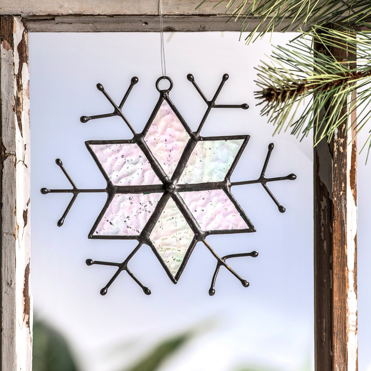 Clear Glass Snowflake Ornament | Orn 189-B