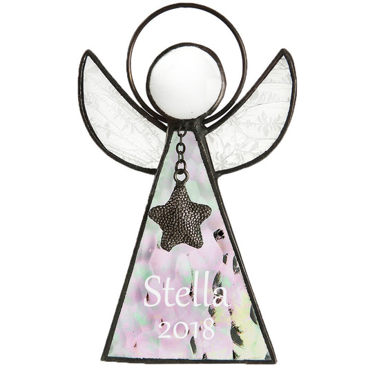 Personalized Clear Glass Angel Ornament | Orn 215-1 EO104