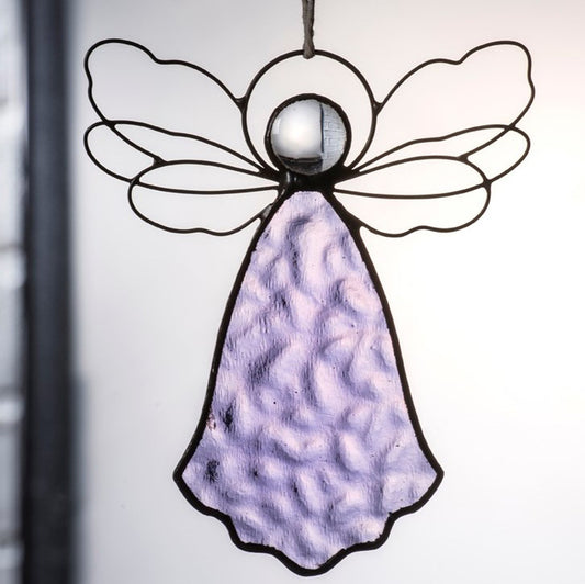 Purple Stained Glass Angel Ornament Window | Orn 303-3