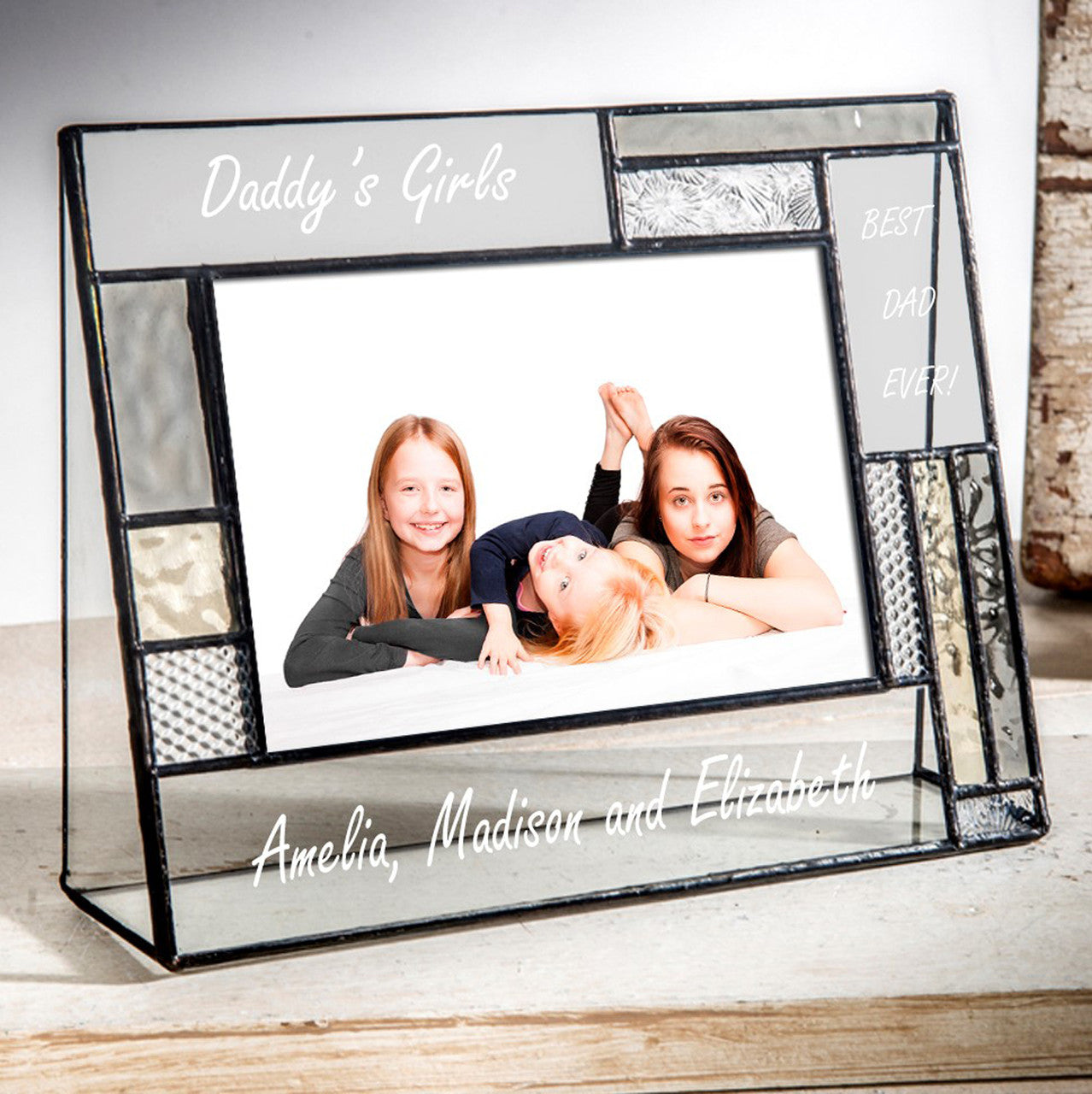 Dad Picture Frame from Kids Custom Engraved Photo Frame Gift for Father or Grandfather Pic 392-46H EP623