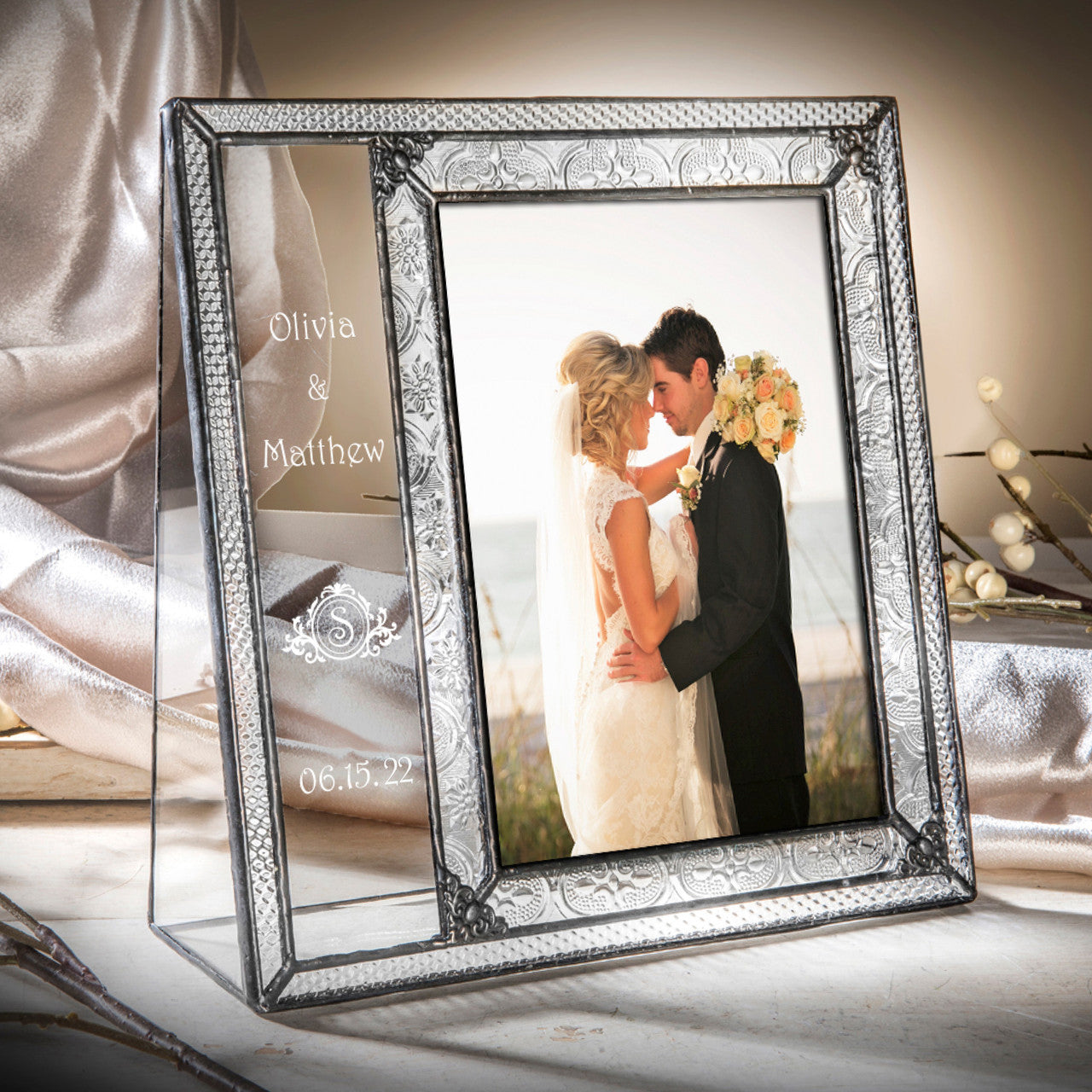 5x7 Wedding Picture Frame Personalized Gift | Pic 393 EP632