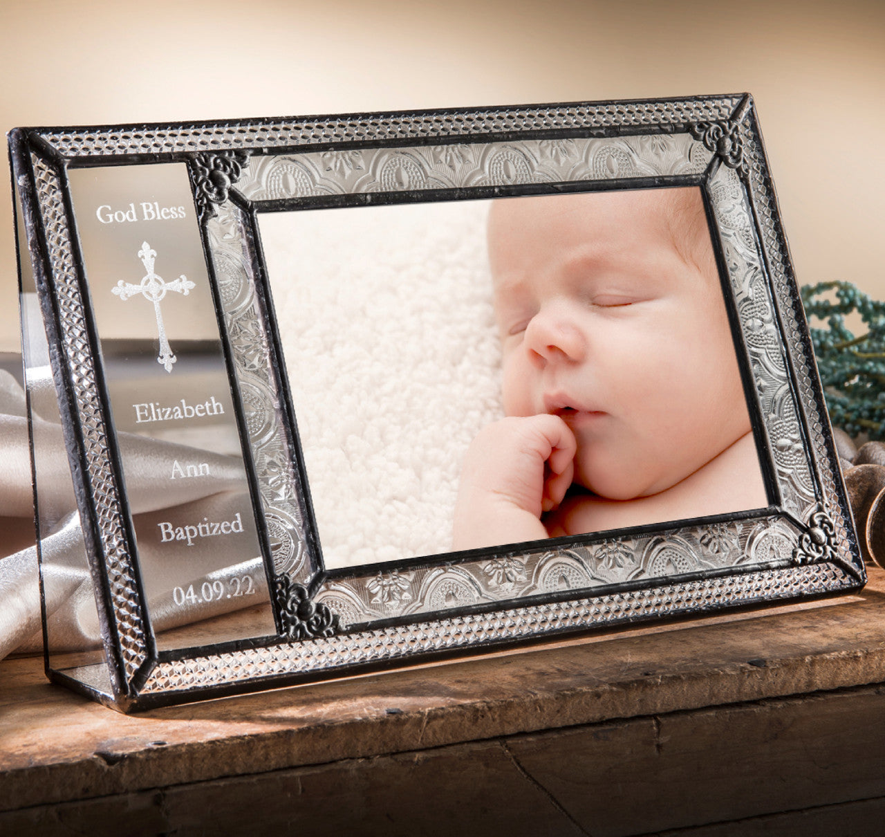 Baptism Gift - Personalized Picture Frame by J Devlin | Pic 393-46H EP590