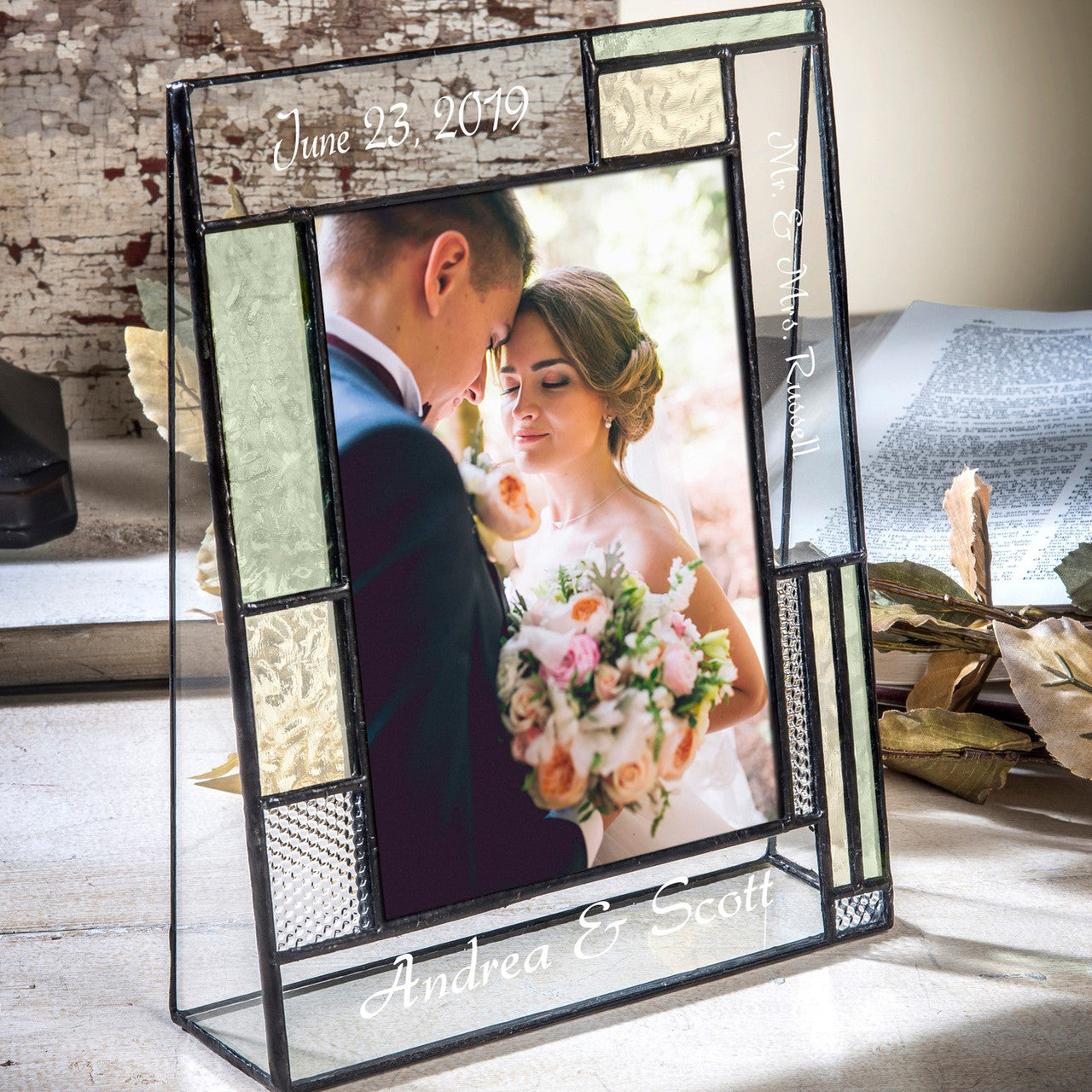 Wedding Picture Frame 4x6 or 5x7 Vertical by J Devlin | Pic 430 EP619