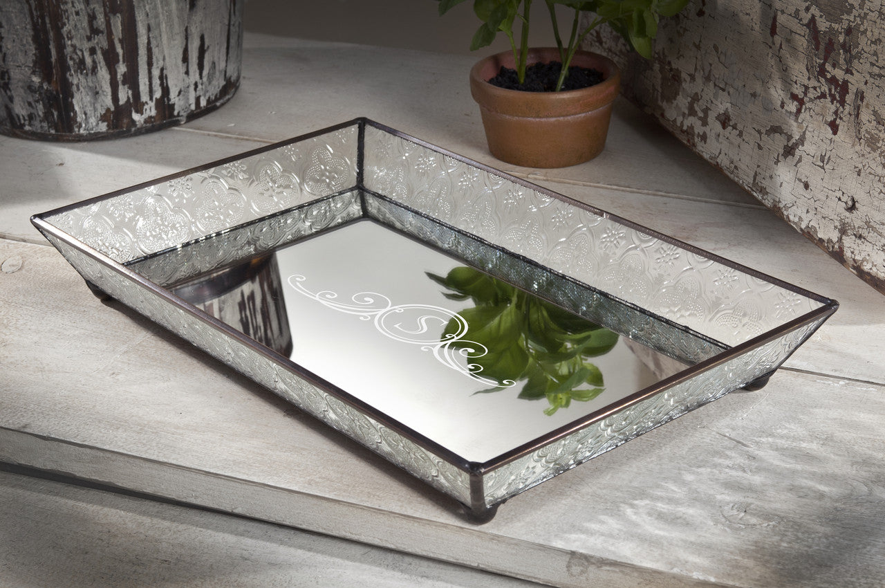 Vintage Monogram Glass Tray |Tra 106-1 ET207