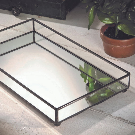 Decorative Mirrored Glass Tray | TRA 108