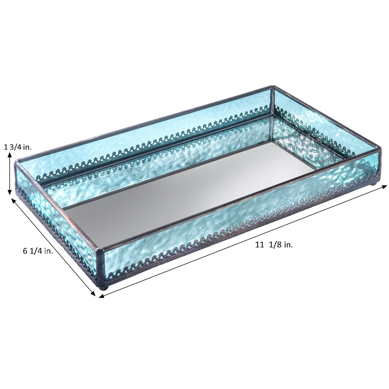 Vanity Tray Blue Stained Glass | TRA 126