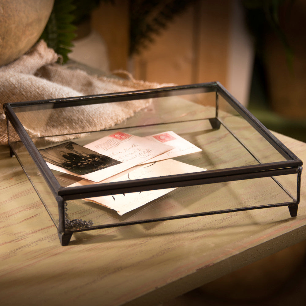 Clear Glass Display Case Decorative Keepsake Box 749