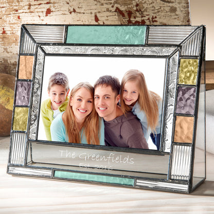 Family Picture Frame Colorful Stained Glass Multiple Sizes Personalized Gift for Mom Dad Grandparents Brother Sister Pic 391 EP639 Series