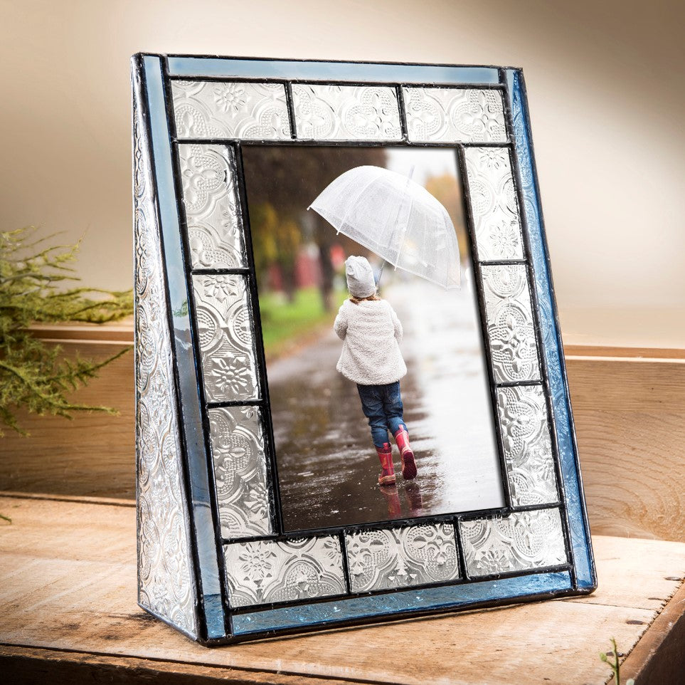 Vintage Pale Blue Stained Glass Picture Frames | PIC 159 Series