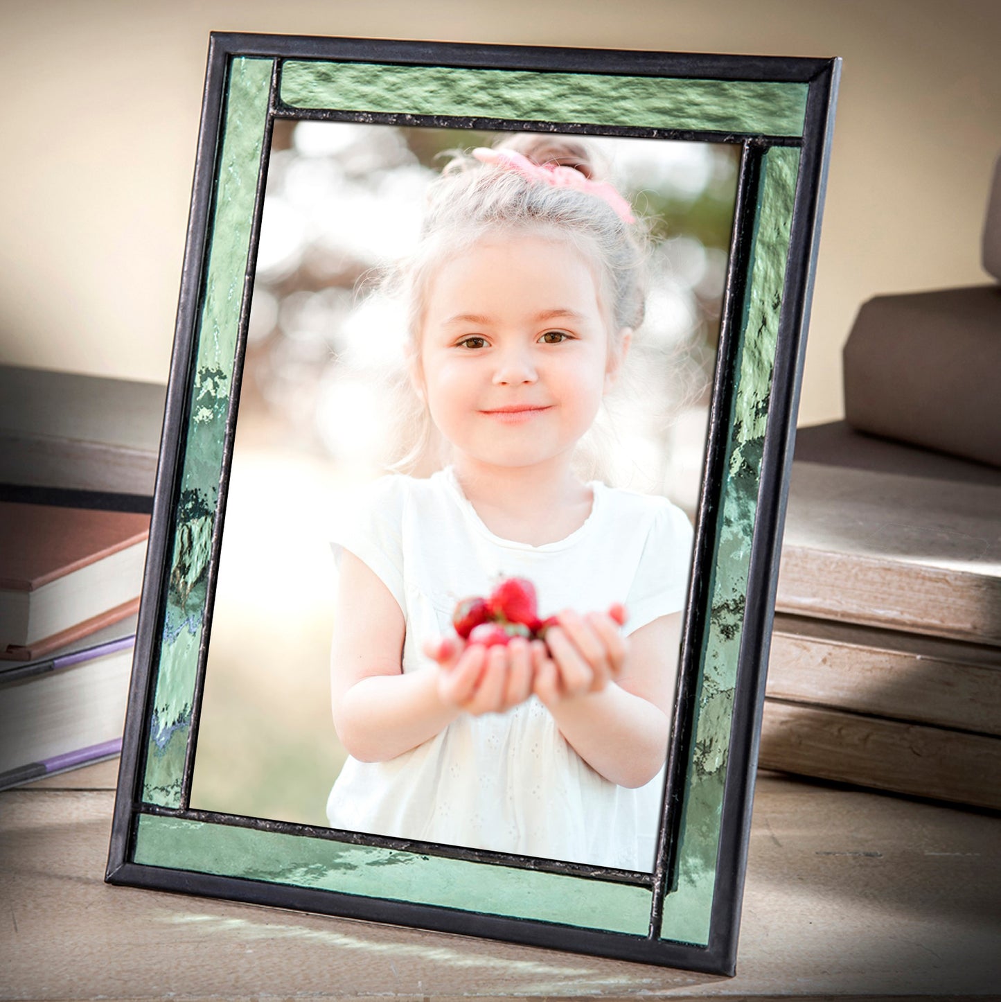 Green Easel Stained Glass Picture Frame | PIC 364 Series