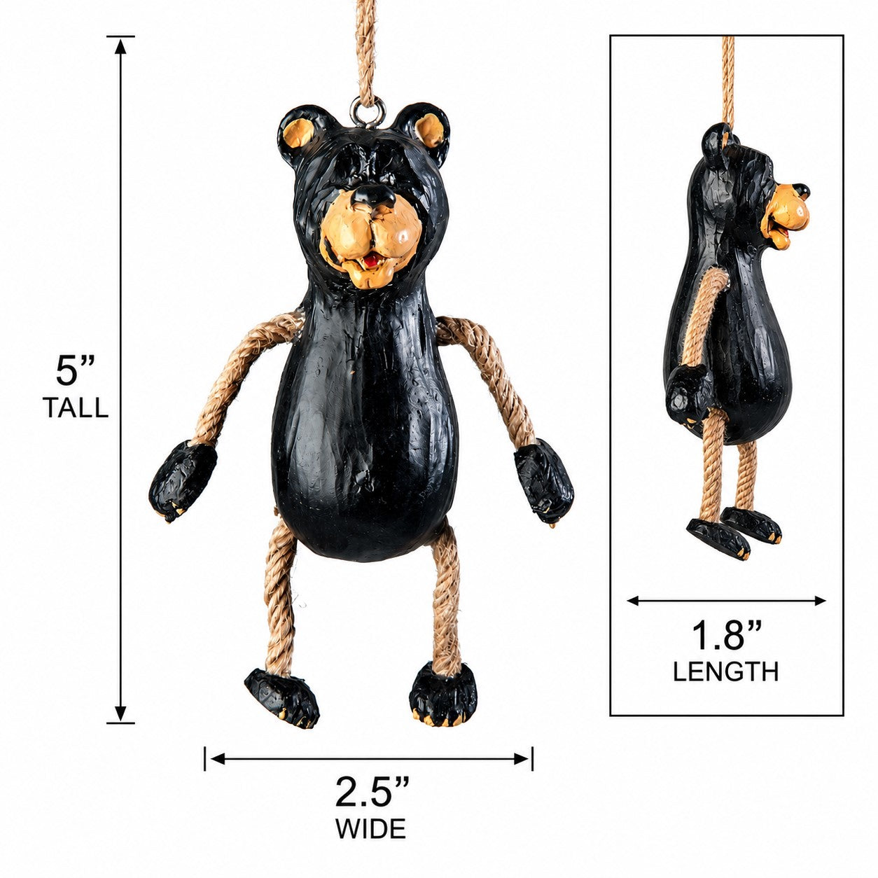 Black Bear Ornament for Lodge & Cabin Décor Bac 013 by Bert Anderson