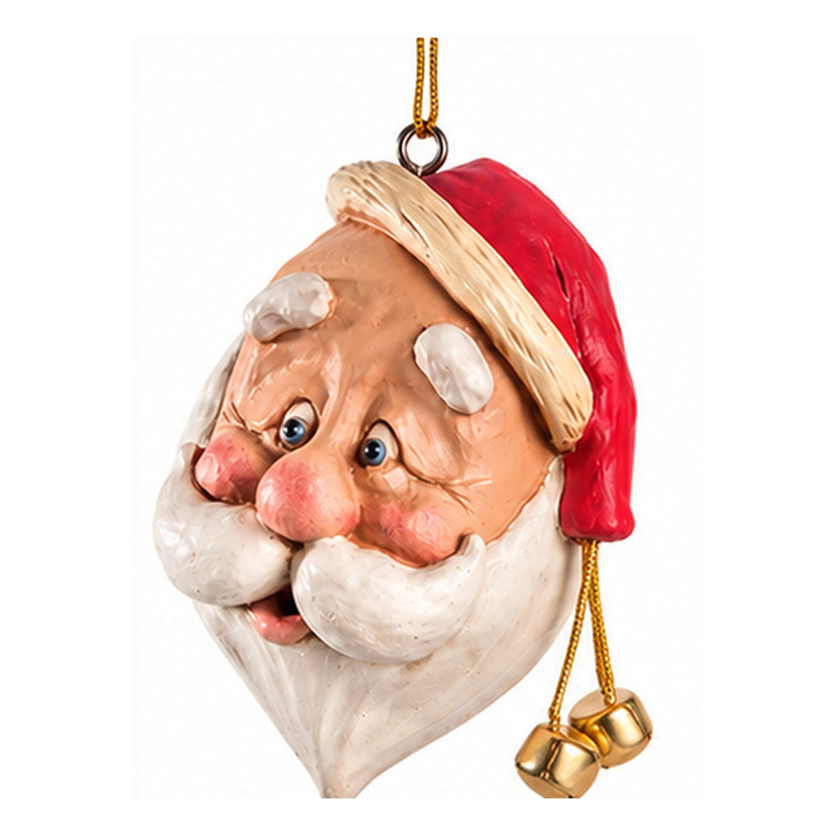 Large Santa Head Ornament with Jingle Bells – Bac 021