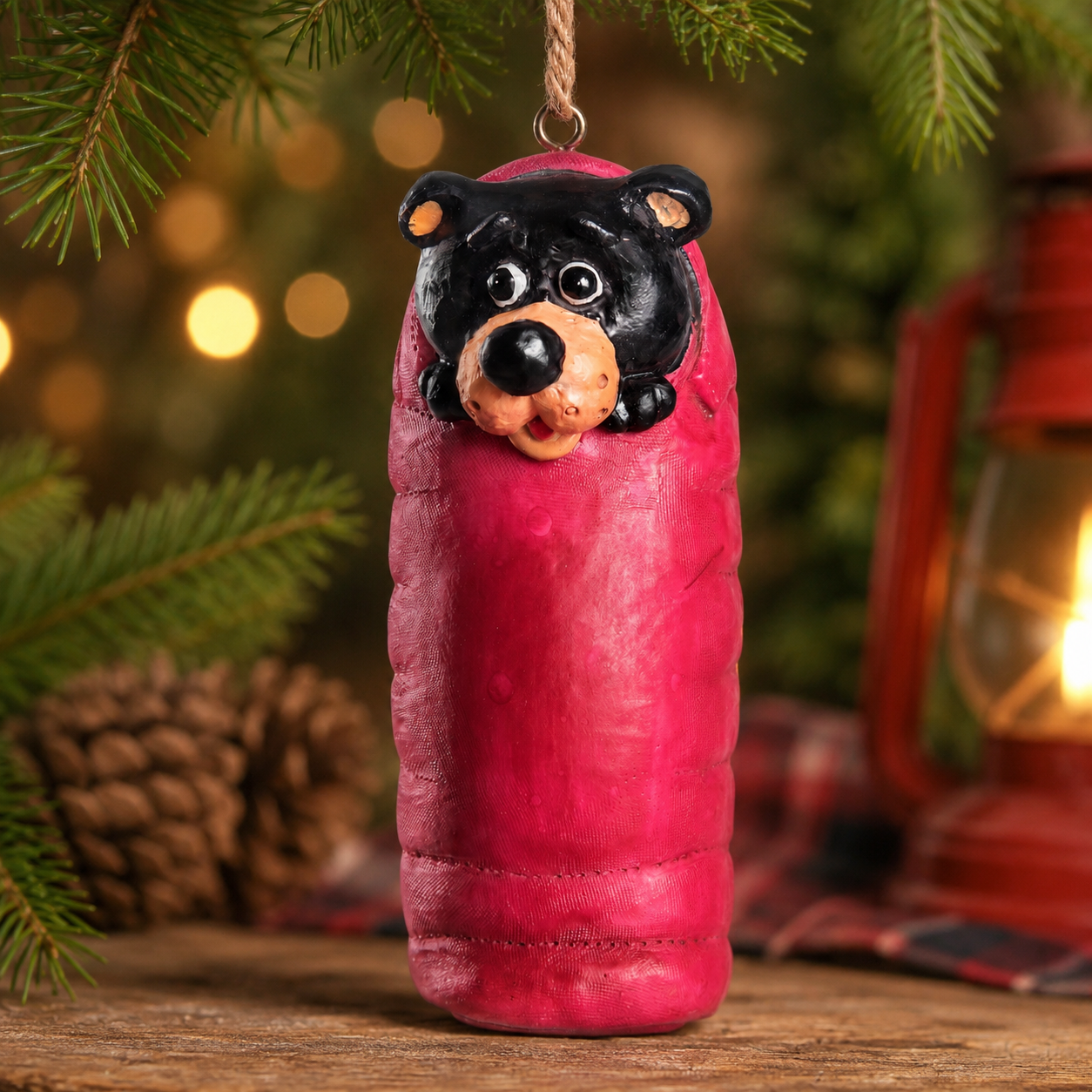 Bac 201 Bear in Sleeping Bag Ornament