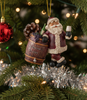 Bac 709 Santa with Wine Barrel Ornament
