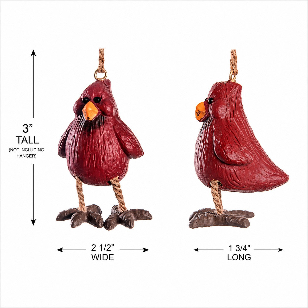 Red Cardinal Ornament - Bird of Remembrance - Bac 003