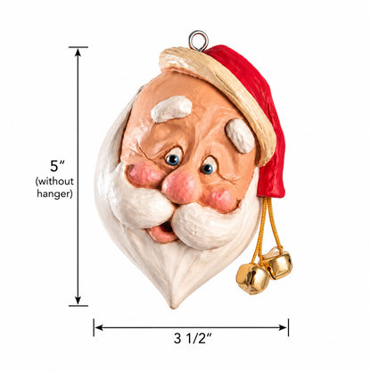 Large Santa Head Ornament with Jingle Bells – Bac 021