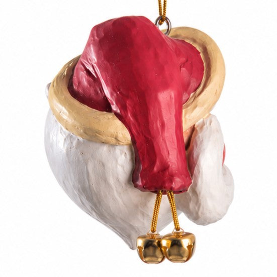 Large Santa Head Ornament with Handlebar Moustache - Bac 022