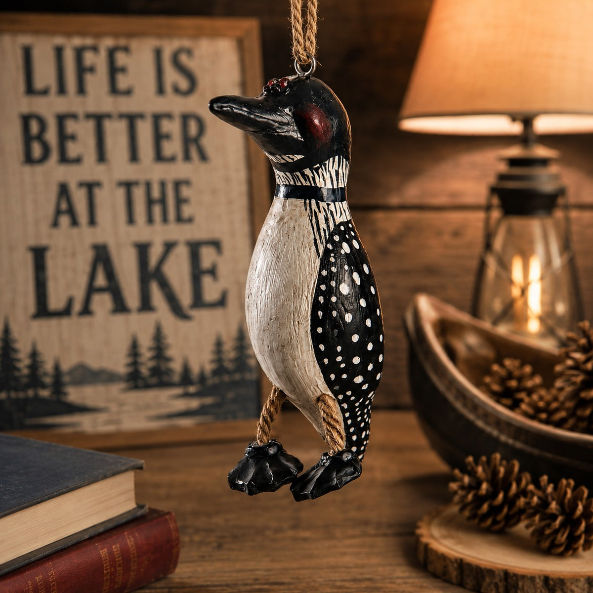 Loon ornement lake cabin decor.