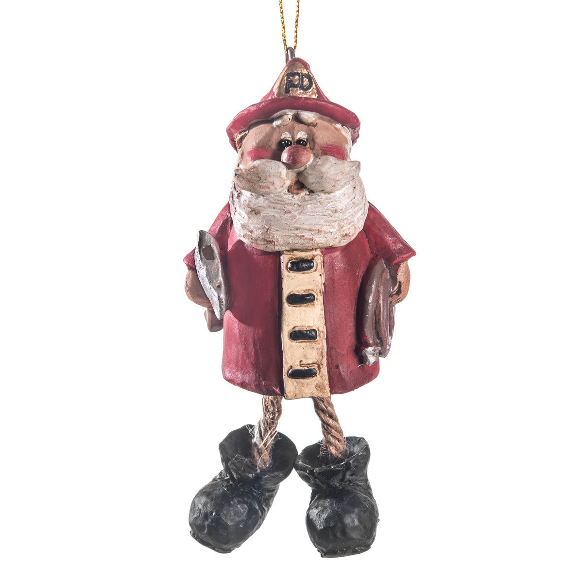 Bert Anderson Firefighter Santa Ornament.