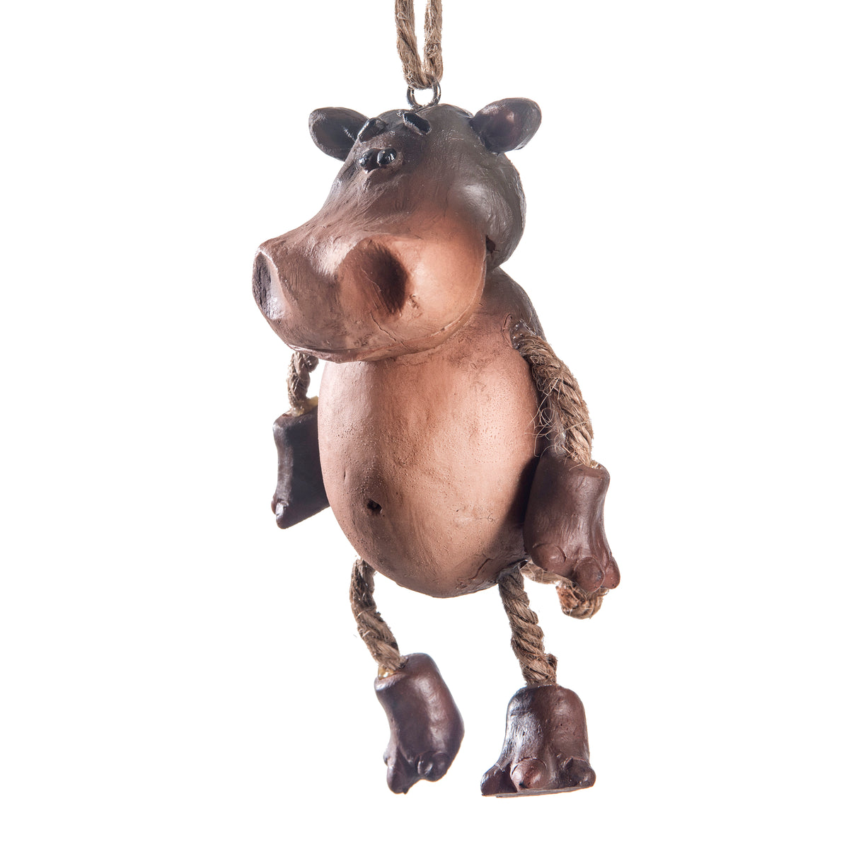Hand painted hippo Christmas ornament