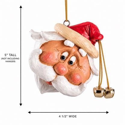 Oversized Santa Head Ornamet with measurement 5" tall and 4 1/2" wide