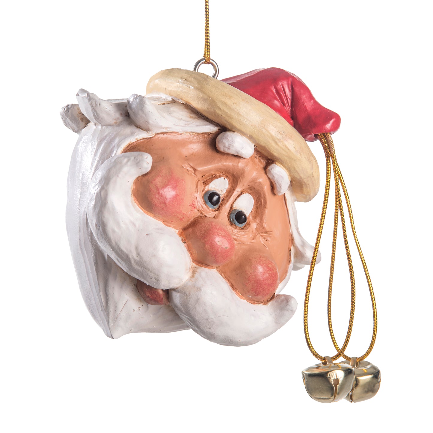 Bac 073  Santa Head Ornament with Flipped Hair (Large)