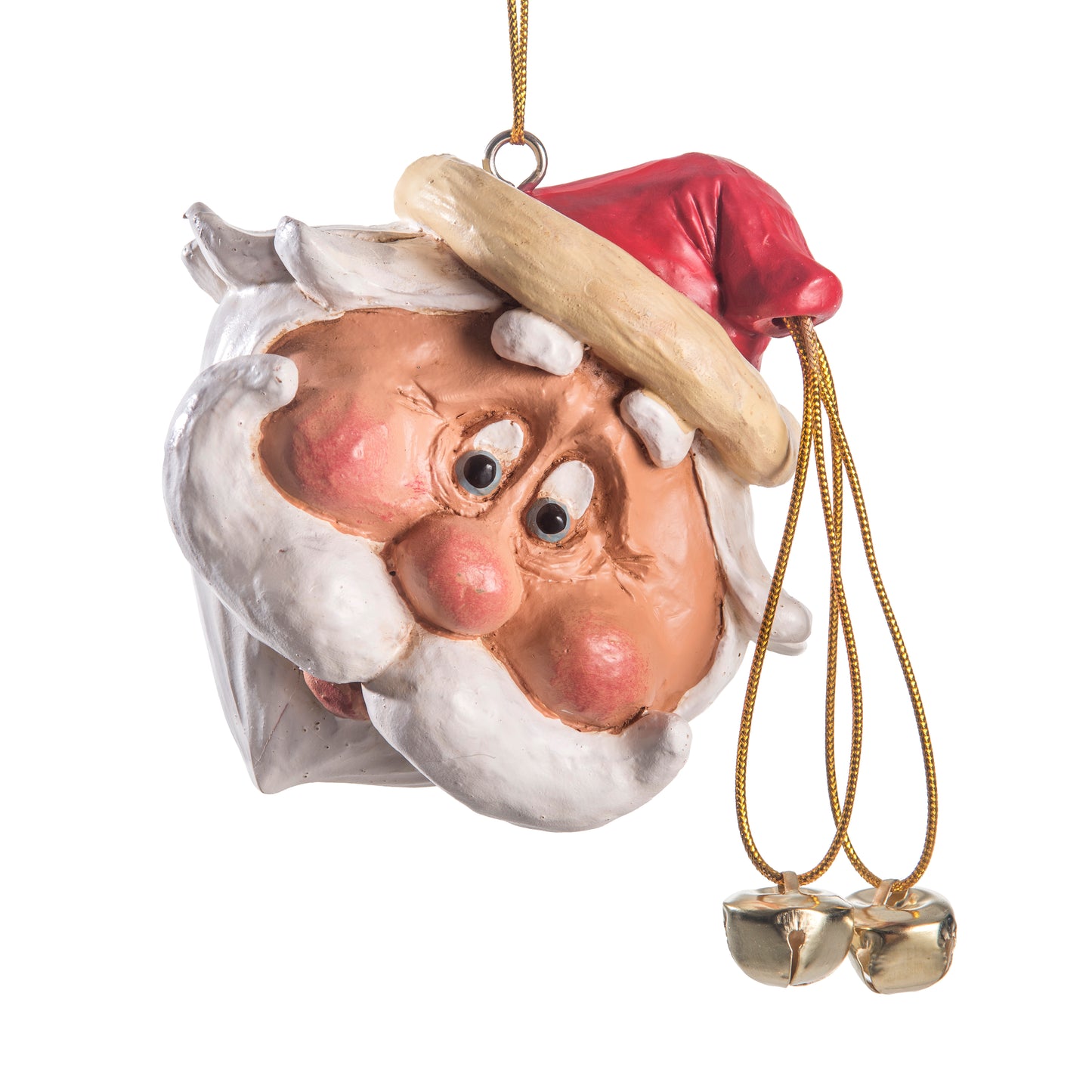 Bac 073  Santa Head Ornament with Flipped Hair (Large)