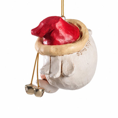 Back view of Santa Head Ornament by Bert Anderson.