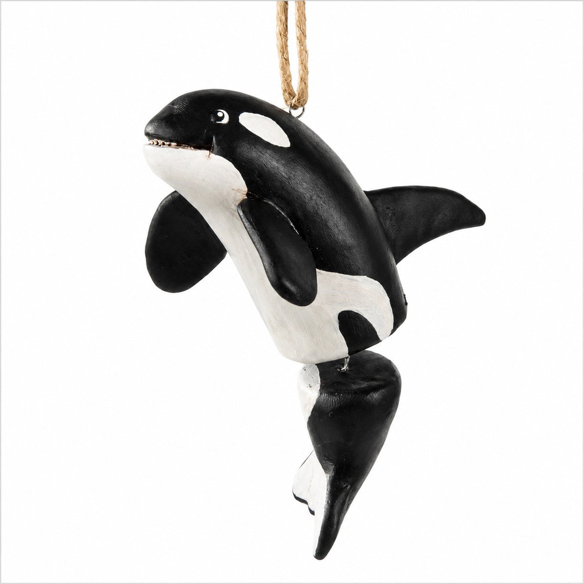 Orca killer whale hanging ornament by Bert Anderson.   Marine life home decor.
