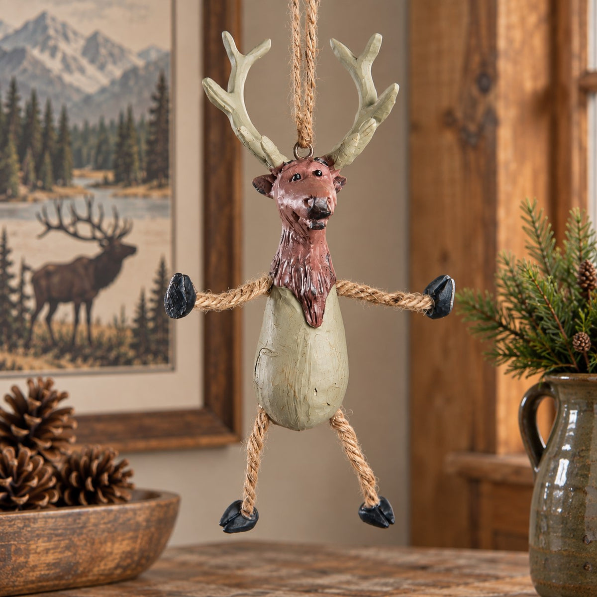 Dangly Elk Ornament - Northwoods Wildlife - BAC 083