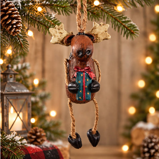 Christmas Moose Ornament - Lodge Decor - BAC 110