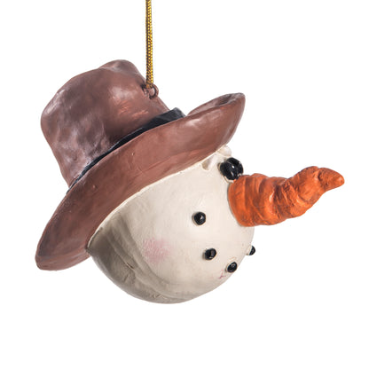 Side view of Bert Anderson Cowboy Santa Head Ornament