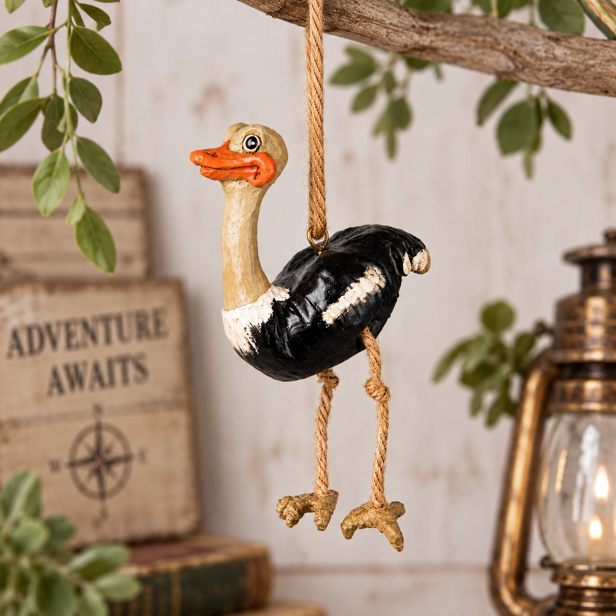 Ostrich ornament - African Safari home  decor