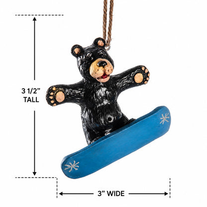 Snowboarding Bear Ornament - Ski Resort BAC 170