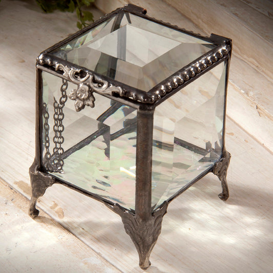 Beveled Glass Decorative Trinket Box 153