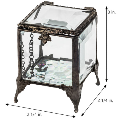 Beveled Glass Decorative Trinket Box 153