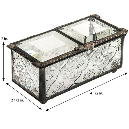 Vintage Glass Case with Center Open Keepsake Box 294