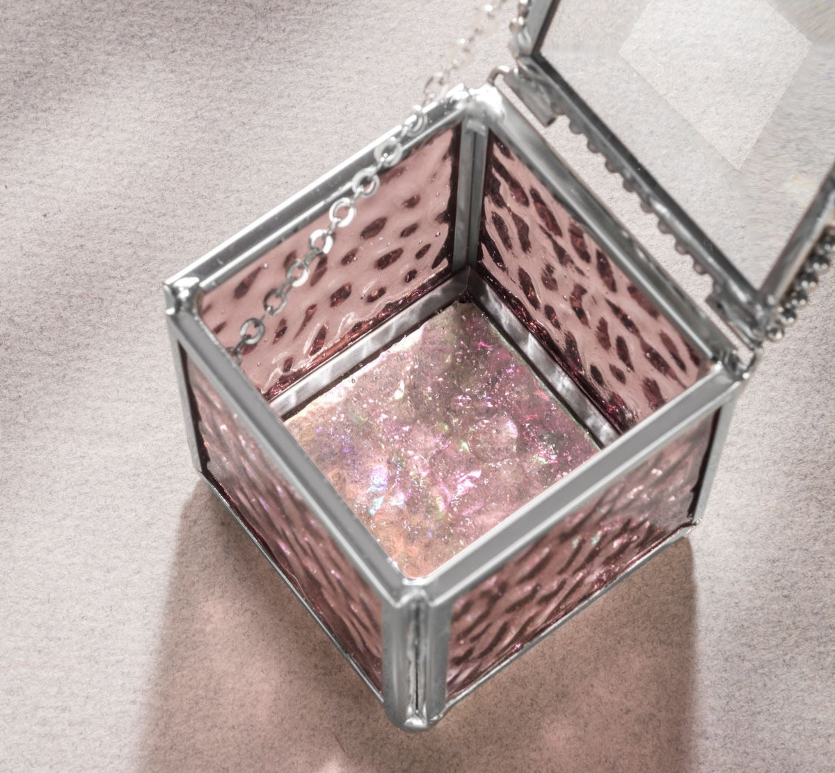 Pink Rose Glass Keepsake Box | Box 928