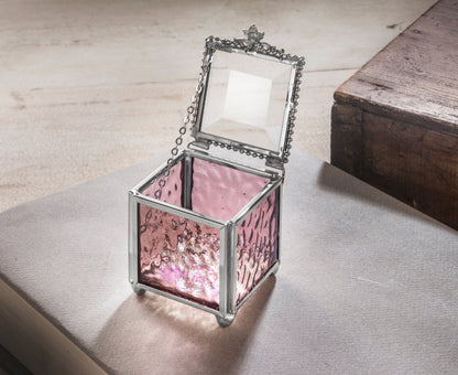 Pink Rose Glass Keepsake Box | Box 928