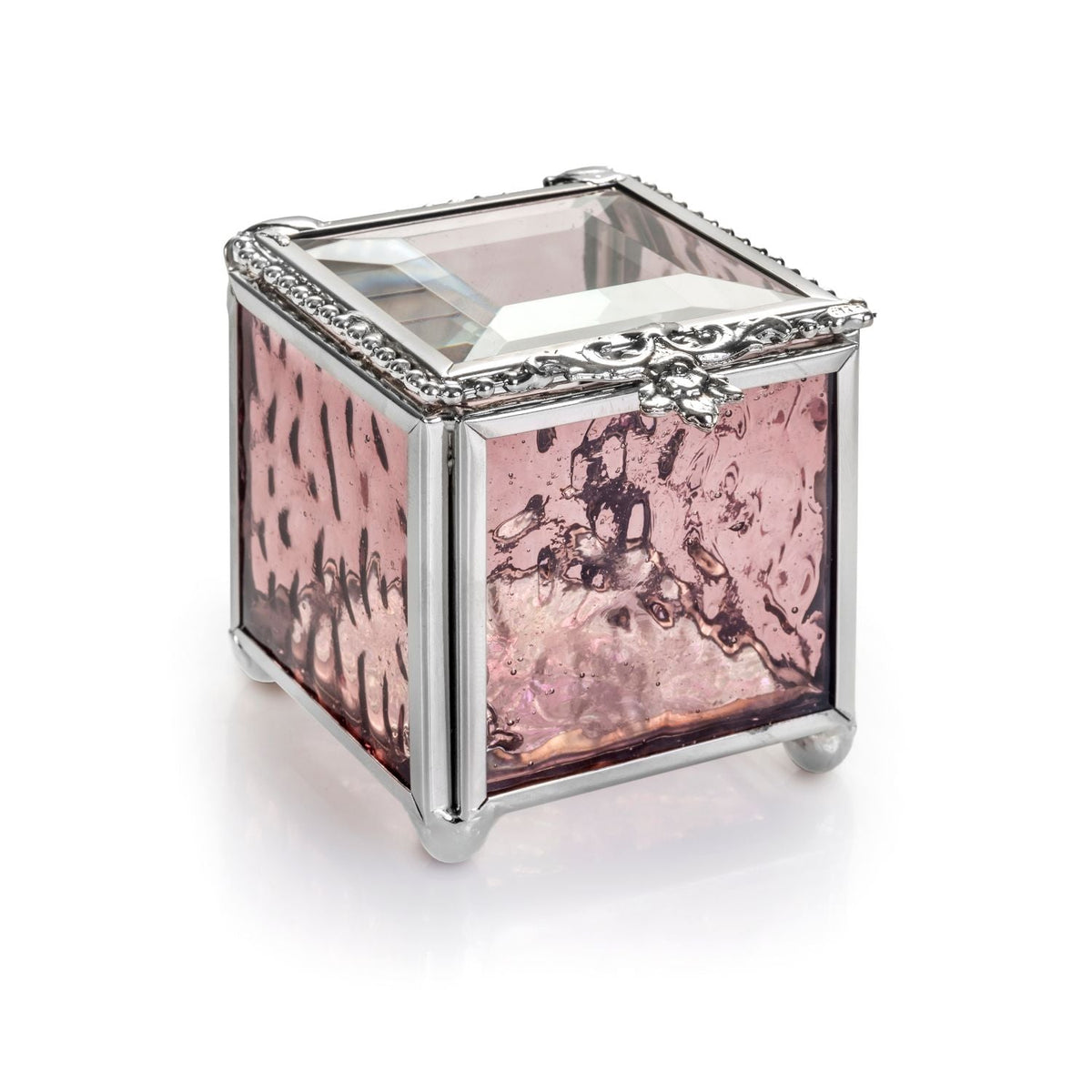 Pink Rose Glass Keepsake Box | Box 928